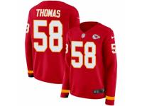 Women Nike Kansas City Chiefs #58 Derrick Thomas Limited Red Therma Long Sleeve NFL Jersey