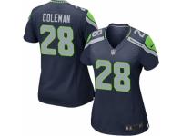 Women Nike Seattle Seahawks #28 Justin Coleman Game Navy Blue Team Color NFL Jersey