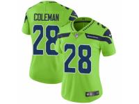 Women Nike Seattle Seahawks #28 Justin Coleman Limited Green Rush Vapor Untouchable NFL Jersey