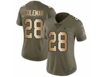 Women Nike Seattle Seahawks #28 Justin Coleman Limited Olive/Gold 2017 Salute to Service NFL Jersey