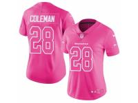 Women Nike Seattle Seahawks #28 Justin Coleman Limited Pink Rush Fashion NFL Jersey