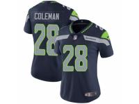 Women Nike Seattle Seahawks #28 Justin Coleman Navy Blue Team Color Vapor Untouchable Limited Player NFL Jersey