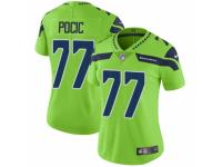 Women Nike Seattle Seahawks #77 Ethan Pocic Limited Green Rush Vapor Untouchable NFL Jersey