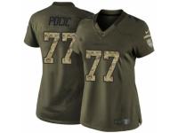 Women Nike Seattle Seahawks #77 Ethan Pocic Limited Green Salute to Service NFL Jersey