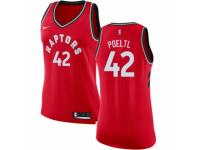 Women Nike Toronto Raptors #42 Jakob Poeltl Red Road NBA Jersey - Icon Edition