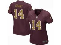 Women Nike Washington Redskins #14 Ryan Grant Game Burgundy Red-Gold Number Alternate 80TH Anniversary NFL Jersey
