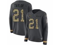 Women Nike Washington Redskins #21 Sean Taylor Limited Black Salute to Service Therma Long Sleeve NFL Jersey