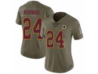 Women Nike Washington Redskins #24 Josh Norman Limited Olive 2017 Salute to Service NFL Jersey