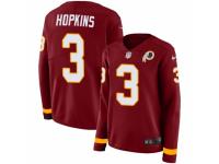 Women Nike Washington Redskins #3 Dustin Hopkins Limited Burgundy Therma Long Sleeve NFL Jersey