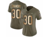 Women Nike Washington Redskins #30 Sua Cravens Limited Olive/Gold 2017 Salute to Service NFL Jersey