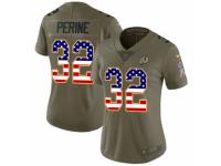 Women Nike Washington Redskins #32 Samaje Perine Limited Olive/USA Flag 2017 Salute to Service NFL Jersey