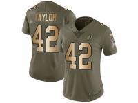 Women Nike Washington Redskins #42 Charley Taylor Limited Olive/Gold 2017 Salute to Service NFL Jersey
