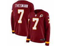 Women Nike Washington Redskins #7 Joe Theismann Limited Burgundy Therma Long Sleeve NFL Jersey