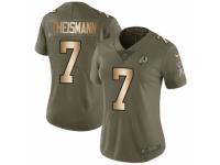 Women Nike Washington Redskins #7 Joe Theismann Limited Olive/Gold 2017 Salute to Service NFL Jersey