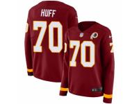 Women Nike Washington Redskins #70 Sam Huff Limited Burgundy Therma Long Sleeve NFL Jersey