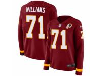 Women Nike Washington Redskins #71 Trent Williams Limited Burgundy Therma Long Sleeve NFL Jersey