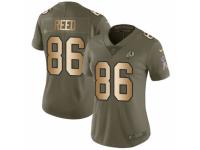 Women Nike Washington Redskins #86 Jordan Reed Limited Olive/Gold 2017 Salute to Service NFL Jersey