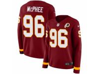 Women Nike Washington Redskins #96 Pernell McPhee Limited Burgundy Therma Long Sleeve NFL Jersey