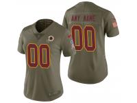 Women Washington Redskins Olive 2017 Salute To Service Custom Jersey