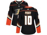 Women's Adidas Anaheim Ducks #10 Corey Perry Authentic Black Home NHL Jersey
