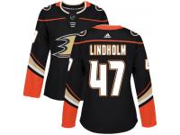Women's Adidas Anaheim Ducks #47 Hampus Lindholm Authentic Black Home NHL Jersey