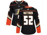 Women's Adidas Anaheim Ducks #52 Julius Nattinen Authentic Black Home NHL Jersey