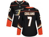 Women's Adidas Anaheim Ducks #7 Andrew Cogliano Authentic Black Home NHL Jersey