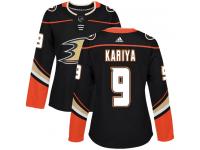 Women's Adidas Anaheim Ducks #9 Paul Kariya Authentic Black Home NHL Jersey