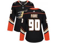 Women's Adidas Anaheim Ducks #90 Giovanni Fiore Authentic Black Home NHL Jersey