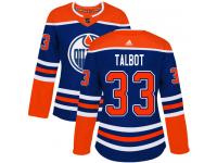 Women's Adidas Edmonton Oilers #33 Cam Talbot Royal Blue Alternate Authentic NHL Jersey