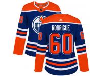 Women's Adidas Edmonton Oilers #60 Olivier Rodrigue Royal Blue Alternate Authentic NHL Jersey