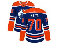 Women's Adidas Edmonton Oilers #70 Ryan McLeod Royal Blue Alternate Authentic NHL Jersey