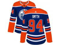 Women's Adidas Edmonton Oilers #94 Ryan Smyth Royal Blue Alternate Authentic NHL Jersey