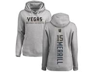 Women's Adidas NHL Vegas Golden Knights #15 Jon Merrill Backer Gray Pullover Hoodie Adidas