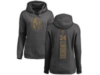 Women's Adidas NHL Vegas Golden Knights #24 Oscar Lindberg One Color Backer Charcoal Pullover Hoodie Adidas