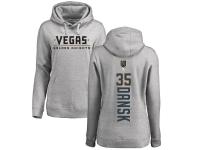 Women's Adidas NHL Vegas Golden Knights #35 Oscar Dansk Backer Gray Pullover Hoodie Adidas