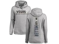 Women's Adidas NHL Vegas Golden Knights #6 Colin Miller Backer Gray Pullover Hoodie Adidas