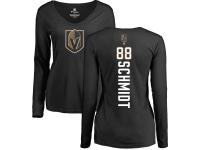 Women's Adidas NHL Vegas Golden Knights #88 Nate Schmidt Backer Slim Fit Black Long Sleeve T-Shirt Adidas