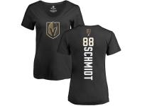 Women's Adidas NHL Vegas Golden Knights #88 Nate Schmidt Backer Slim Fit V-Neck Black T-Shirt Adidas