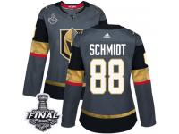 Women's Adidas Vegas Golden Knights #88 Nate Schmidt Gray Home Authentic 2018 Stanley Cup Final NHL Jersey