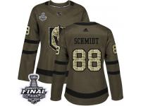 Women's Adidas Vegas Golden Knights #88 Nate Schmidt Green Authentic Salute to Service 2018 Stanley Cup Final NHL Jersey