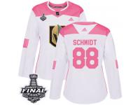 Women's Adidas Vegas Golden Knights #88 Nate Schmidt White Pink Authentic Fashion 2018 Stanley Cup Final NHL Jersey