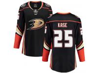 Women's Anaheim Ducks #25 Ondrej Kase Authentic Black Home Breakaway NHL Jersey