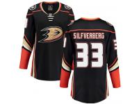 Women's Anaheim Ducks #33 Jakob Silfverberg Authentic Black Home Breakaway NHL Jersey