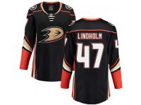 Women's Anaheim Ducks #47 Hampus Lindholm Authentic Black Home Breakaway NHL Jersey