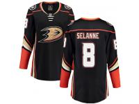 Women's Anaheim Ducks #8 Teemu Selanne Authentic Black Home Breakaway NHL Jersey