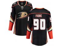 Women's Anaheim Ducks #90 Giovanni Fiore Authentic Black Home Breakaway NHL Jersey