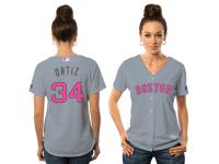 Women's Boston Red Sox David Ortiz Majestic Gray Fashion 2016 Mother's Day Cool Base Replica Jersey