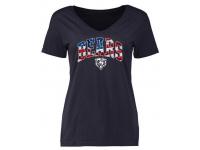 Women's Chicago Bears Pro Line Navy Banner Wave Slim Fit V-Neck T-Shirt
