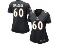 Women's Game Nico Siragusa #60 Nike Black Alternate Jersey - NFL Baltimore Ravens